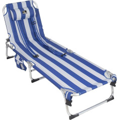 CREVICOSTA QUALITY MARK MARCAS DE CALIDAD Blue and White Sun Lounger 2012 Aluminium and Textiline 186 x 56 x 30 cm