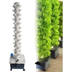 PTSZNGS Soilless Tower Aeroponic Grow Kit mit Feuchtigkeitspumpen-Timer-Adapter, vertikaler Grow Tower, 70-Loch-Aeroponic Grow Kit