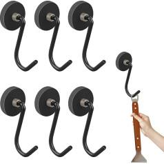 SKNOOY Strong Magnetic Grill Hooks, 6 Pack Heavy Duty Magnetic Grill Hooks for Grill, Powerful Neodymium Magnetic Hooks for BBQ Tools, Refrigerator, Toolbox, Locker, Kitchen, Office, Outdoor