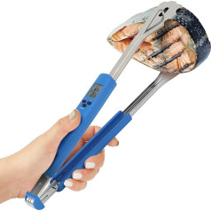 Küchenzange mit Thermometer für sofortige Messung - Multifunktionale lange Edelstahl-BBQ-Zange für Grillen, Kochen, Barbecue, Buffet und Wenden von Lebensmitteln - Länge: 40 cm (15,7 Zoll).