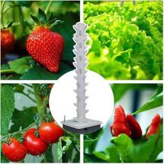PTSZNGS Hydroponic Tower Kit 15 Tier 45 Holes Hydroponic Growing System Vertical Tower with Pump and Moving Water Tank for Home Kitchen