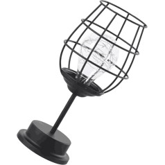 Uonlytech Iron Night Light LED Lamp Hollow Iron Art Vintage Table Lamp Retro Industrial Iron Metal Wire Basket Cage Lamp for Bedroom Hall Entrance Kitchen