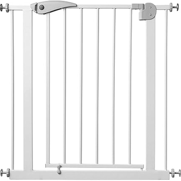 Star Ibaby - Safety Barrier for Children and Doors - Colour White - Maximum Polyvality from 65 to 91 cm - Includes 2 Extensions of 10 cm - Includes Set for Railing