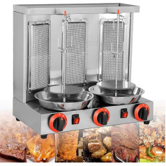 Türkischer Hähnchendöner Arbeitsplatten-Rotisserie-Grill – Professioneller Propan-Vertikaler Kebab-Broiler für hausgemachte Shawarma-Maschine, kommerzielle Nutzung