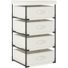 CCCINER Storage Shelf with 4 Fabric Baskets Steel Cream Spacious 4 Basket Storage Shelf Organiser and Storage Space for Your Home Storage & Organising, Lockers