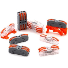 FACSER Wire Connectors Splicing Compact Conductor Wiring Cable Fast Electrical Connector Push-in Terminal Block Can Rail Type(P423W,50PCS)