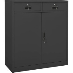 CINDERFUL Office Cabinet Anthracite 90 x 40 x 102 cm Steel Storage Organiser
