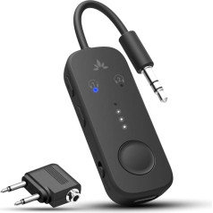 Avantree Relay - Premium Bluetooth 5.3 Adapter for Airplane, Supports 2 AirPods or Headphones with aptX Low Latency, 3.5 mm AUX Jack Transmitter for Air Travel, TV, Gym, Tablets
