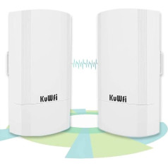 KuWFi 900 Mbps Point to Point WLAN Bridge Outdoor CPE, 5.8G Indoor/Outdoor Access Point to Point WiFi Bridge, Wireless Bridge for 2 km Network Extension and IP Cameras, WiFi Extender with PoE Adapter