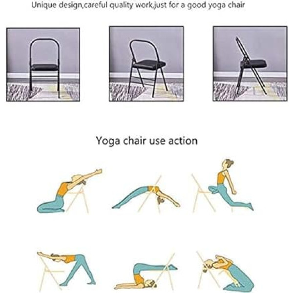 Yoga-Stuhl für Pilates, stabiler und dicker faltbarer Yoga-Stuhl mit PU-Oberfläche, unterstützter Yoga-Stuhl für Stabilität und Haltbarkeit.