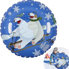 Inflatable Sledge Snow Winter Heavy Duty Snow Tube Snow Sledge with Handles for Children Adults Thickened Snow Tubes for Sledging Skating Skiing Winter Snow Toy