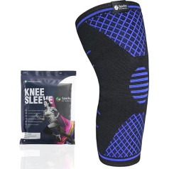 Sparks by Rebels Knee Wraps, High Quality Knee Pads for Running, Sports, Hiking, Pain Relief and Recovery from Meniscus Tears and Osteoarthritis (1 Piece, Blue L)