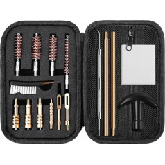 Gun Cleaning Kit for 22.357.38 Calibre Pistols 9 mm 40.45 with Gun Accessories Bronze Bore Brush, Brass Prongs, Brass Slotted Tip, Nylon Brush