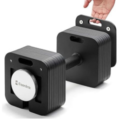 Eisenlink Adjustable Square Dumbbell 1 Piece 20 kg 36 kg Innovative Ultra Compact Adjustable Dumbbell with Non-Slip Handle for Fitness Training Gym Home