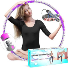 Exercise Hoop for Adults, Adjustable Weighted Stainless Steel Workout Hoops with Thicker Soft Foam, Professional Exercise Hoops for Weight Loss, Fitness