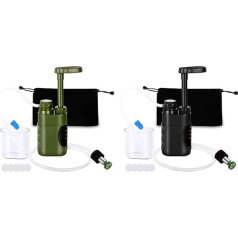 Outdoor Water Filter, 5000 L, Portable Camping Water Filter, Personal Pump Filter, Table Water Filter with Starter Pack, Emergency Survival Gear Water Purifier for Hiking, Travel, Emergency Readiness