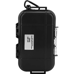 Tiiyee Small Waterproof Boxes Plastic Case Shockproof Airtight Portable Airtight Carry Bag Black Dry