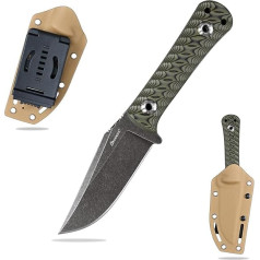 SDOKEDC Outdoor Knife Fixed Blade Made of DC53 Steel G10 Handle with Kydex Sheath Hunting Knife for Men EDC Outdoor Camping Survival (Black + Green)