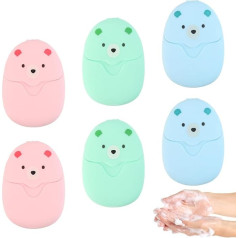 IETWATE 6 Boxes Travel Soap, Disposable Travel Mini Soap Sheets, Portable Soap Flakes, Foaming Hand Wash Soap Paper for Travel Utensils for Kids, Indoor Outdoor Camping Hiking
