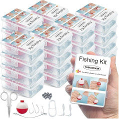 Mini Fishing Kit Bulk Small Emergency Survival Fishing Kits Outdoor Compact Fishing Tackle with Case for Beginners Christmas Kids Shoe Box Stocking Filler Gift