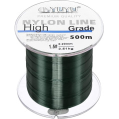 PATIKIL 547Yard/1640FT Fishing Line 6Lb Monofilament Fluorocarbon Coated Dark Green