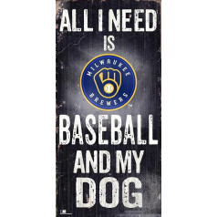 Fan Creations MLB Milwaukee Brewers Baseball and My Dog Unisex Sign, Team Color, 6