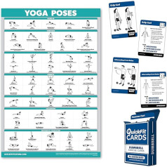 Palace Learning 2 x Laminated Yoga Poses Poster + Dumbbell Playing Cards