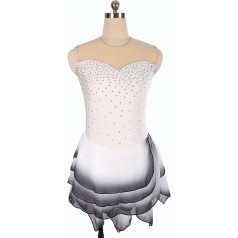 YDHTIZ Winter Sports Figure Skating Dress Women White Sleeveless Rhinestone Gymnastics Sparkly Leotard Competition Suit