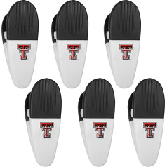 Siskiyou Sports NCAA Texas Tech Raiders Chip Clip-Magnete, 6 Stück, Weiß, Einheitsgröße
