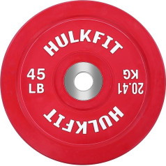 HulkFit Olympic 5,1 cm Gummi-Stoßstangen-Platte mit Edelstahl-Einsatz