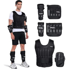 Adjustable Weighted Vest Set 10kg with Wrist and Ankle Weights for Men and Women, BeatBoost Weighted Vest with 32 Steel Plates, Weights for Walking, Strength Training, Running, Workout