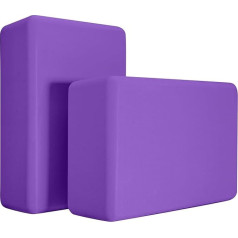Yoga-Blöcke, Schaumstoff, 2 Stück, Hellviolett, 22,9 x 15,2 x 7,6 cm