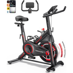 Exercise Bike with App, Up to 150 kg Home Trainer Bicycle with Tablet Holder Magnetic Resistance Ergometer Exercise Bike Indoor Bicycle with Comfortable Seat Padding