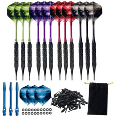 12 Stücke Spitze Darts Aluminium Schaft Mit 100 Nylon Weiche Spitzen Für Elektronische Kunststoff Dartscheibe Home Indoor Outdoor Spiele