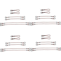 Yardwe 4 Sets Elastic Rope Outdoor Flint Hook Hanging Camping Outdoor Cable Tent Accessories Wear Resistant Bungee Rope Attachment Bungee Rope 6 Pieces x 4