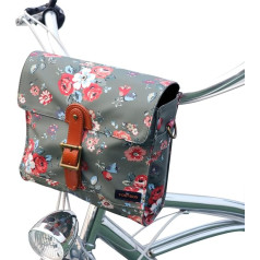 Tourbn Canvas Cycling Bicycle Handlebar Bag Bicycle Shoulder Storage Bag (Floral Pattern)