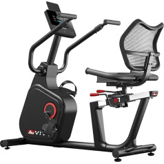 AsVIVA Recumbent Bike, Bluetooth (App-Controlled), Hand Pulse Sensors, Built-In Heart Rate Monitor (Including Chest Strap), 16 Computer-Controlled Levels, Ergonomic Seat (Backrest).