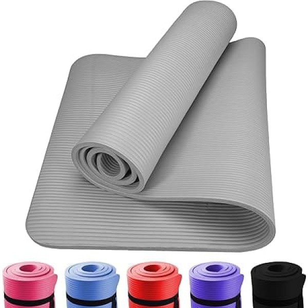 WOODSBRO Yoga Mat, Extra Thick Foam, Non-Slip Surface, Easy to Clean, Sweat Resistant, Foldable, Lightweight, Portable, Size for Men, Women, Kids, Training, Gym