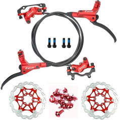 NYK Zoom 4 Piston Hydraulic Disc Brakes Mountain Bike Sets MTB Front & Rear Set with Floating Disc Rotor 160 mm & Colour Screws