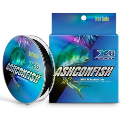 Ashconfish Braided Fishing Line-8 Strands Super Strong Fishing Wire 300 m / 328 Yards Abrasion Resistant Braided Lines Incredible Superline Zero Stretch Superfine Diameter