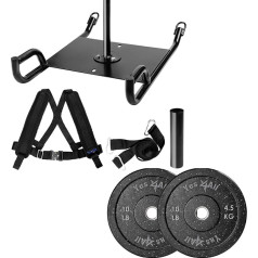 Yes4All Weighted Training Pull Sled with Vest, Steel Buckle, Fit for 1-2 Inch Plates, Sled Workout Equipment, Sport Power Sled for Athletic Exercise and Speed Improvement