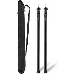 Umisu 2 Pack Tent Stands Tarpaulin Posts Aluminium Pole Telescopic 2.3m Awning Awning for Camping Holiday Accessories for Tent Black