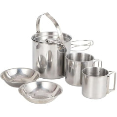 Camping Cookware Set - Durable and Versatile Set for Camping, Hiking, Travel - Portable and Easy to Clean (Kettle Pot Set of 5)
