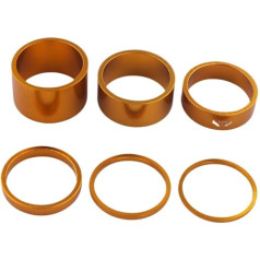 MAYANGYANG Spacer Fahrrad 6Pcs Bike Headset Spacer for 1 1/8 Zoll Fahrrad Werkzeuge Fahrrad Vorbau Unterlegscheibe Fahrrad Spacer(Gold)