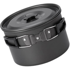 Camping Pots Made of Aluminium Alloy Outdoor Cooking Pots with Lid Non-Stick Camping Cookware for Camping Hiking Picnics Travel