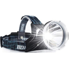 Boruit B10 Headlamp LED Super Bright Rechargeable 100,000 Lumen - 4 Modes USB IPX5 Waterproof Head Torch Battery Power 90° Adjustable Headlamps