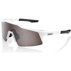 100% Speedcraft Hiper Lense Sports Glasses, Matte White Hiper Silver