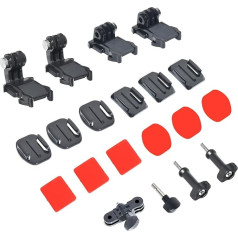 Fotoleey Flat + Curved + 3 Way Pivot Arm Adhesive Mount Kit for GoPro Hero 12, Hero 11, Hero 10, Hero 9, Hero 8 Applicable for Helmets, Surfboards or Dashboards for a Wide Range of Shooting Scenarios