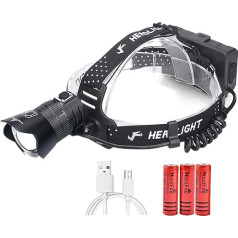 WINDFIRE XHP99 Headlamp USB Rechargeable 80000 Lumens Motion Sensor Super Bright High Power LED Headlamp Zoomable 3 Modes Waterproof Headlamps with Power Bank Function