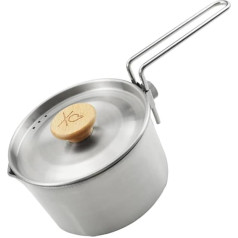 Sosoport Instant Pasta Pot Stainless Steel INOXLM Hiking Camping Soup Pot Stainless Steel Pans Teapot Portable Kettle Suite Cooking Pot Travel Cooking Utensils Stainless Steel